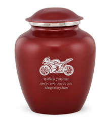 Grace Sports Bike Custom Engraved Adult Cremation Urn for in Red,  Grace Urns - Divinity Urns