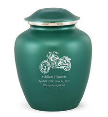 Grace Motorcycle Custom Engraved Adult Cremation Urn for Ashes in Green,  Grace Urns - Divinity Urns
