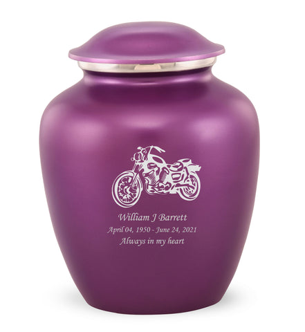 Grace Motorcycle Custom Engraved Adult Cremation Urn for Ashes in Purple,  Grace Urns - Divinity Urns