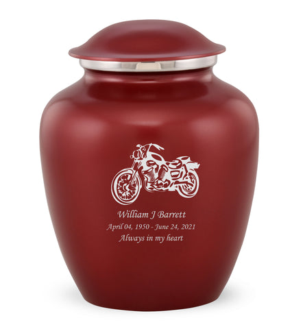 Grace Motorcycle Custom Engraved Adult Cremation Urn for Ashes in Red,  Grace Urns - Divinity Urns
