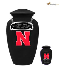 University of Nebraska Cornhuskers Black Memorial Cremation Urn