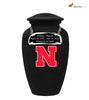 Image of University of Nebraska Cornhuskers Black Memorial Cremation Urn,  Sports Urn - Divinity Urns