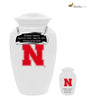 Image of University of Nebraska Cornhuskers White Memorial Cremation Urn,  Sports Urn - Divinity Urns