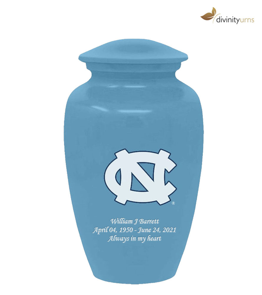 University of North Carolina Tar Heels Blue Memorial Cremation Urn,  Sports Urn - Divinity Urns