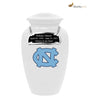 Image of University of North Carolina Tar Heels White Memorial Cremation Urn,  Sports Urn - Divinity Urns