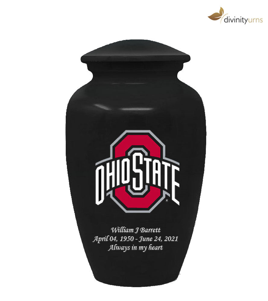 Ohio State Football Collegiate Classic Urn - Black Funeral Urn,  Sports Urn - Divinity Urns