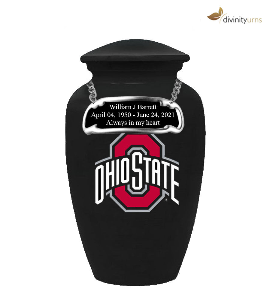 Ohio State Football Collegiate Classic Urn - Black Funeral Urn,  Sports Urn - Divinity Urns