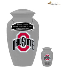 Ohio State Collegiate Football Cremation Urn - Grey Funeral Urn