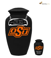 Oklahoma State University Cowboys Black Memorial Cremation Urn