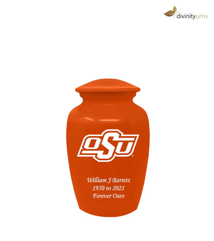 Oklahoma State University Cowboys Orange Memorial Cremation Urn,  Sports Urn - Divinity Urns