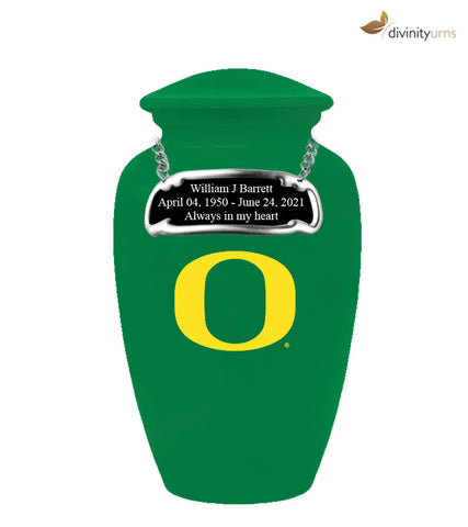 Oregon Ducks Collegiate Memorial Cremation Urn,  Sports Urn - Divinity Urns