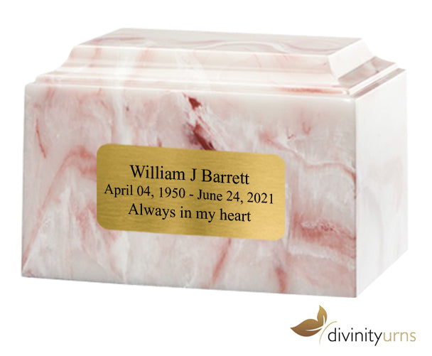 Pink Onyx Cultured Marble Cremation Urn,  Cultured Marble Urn - Divinity Urns