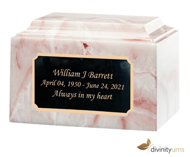 Pink Onyx Cultured Marble Cremation Urn - Divinity Urns