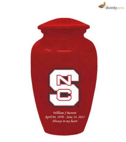Red North Carolina State Wolfpack Collegiate Cremation Urn,  Sports Urn - Divinity Urns