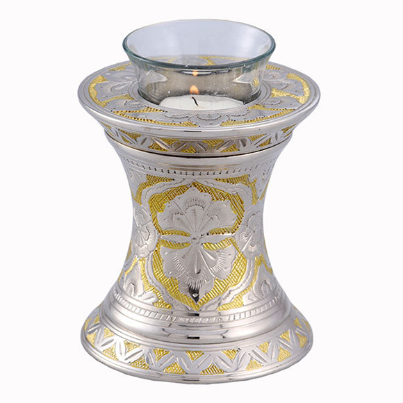 Tealight Urn in Silver and Gold -  product_seo_description -  Tealight Urn -  Divinity Urns.