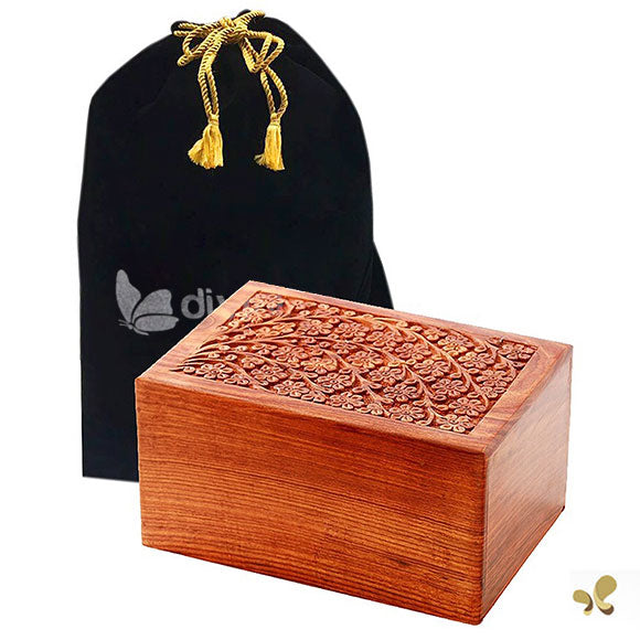 Solid Rosewood Cremation Urn - Tree of Life Design -  product_seo_description -  Adult Urn -  Divinity Urns.