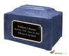 Image of Twilight Blue Pillared Cultured Marble Adult Cremation Urn - Divinity Urns