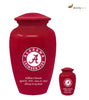 Image of Red Alabama Crimson Tide Collegiate Football Cremation Urn with Seal Logo,  Sports Urn - Divinity Urns