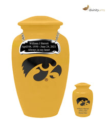 University of Iowa Hawkeyes Cremation Urn-Yellow