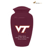 Image of Virginia Tech Collegiate Football Classic Urn - Maroon/Burgundy Funeral Urn,  Sports Urn - Divinity Urns