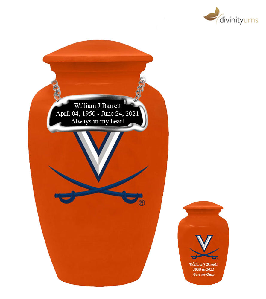 Virginia University Cavaliers Memorial Cremation Urn,  Sports Urn - Divinity Urns