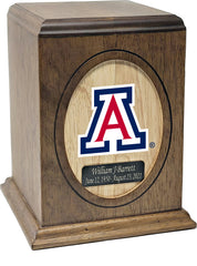University of Arizona Wildcats Wooden Memorial Cremation Urn - Divinity Urns