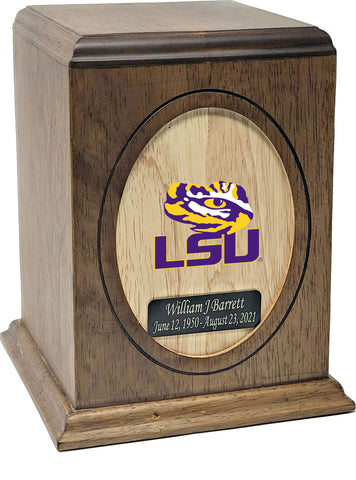 Louisiana State University Tigers Wooden Memorial Cremation Urn - Divinity Urns