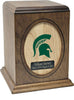 Image of Michigan State Spartans Wooden Memorial College Cremation Urn - Divinity Urns