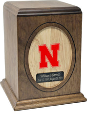 University of Nebraska Cornhuskers Wooden Memorial Cremation Urn - Divinity Urns