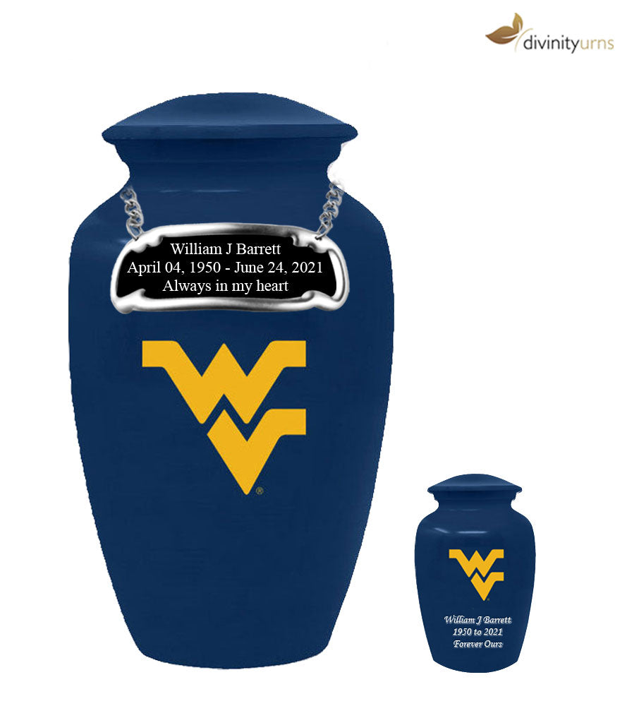 West Virginia Mountaineers Collegiate Cremation Urn,  Sports Urn - Divinity Urns