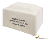 Image of White Pearl Pillared Cultured Marble Adult Cremation Urn,  Cultured Marble Urn - Divinity Urns