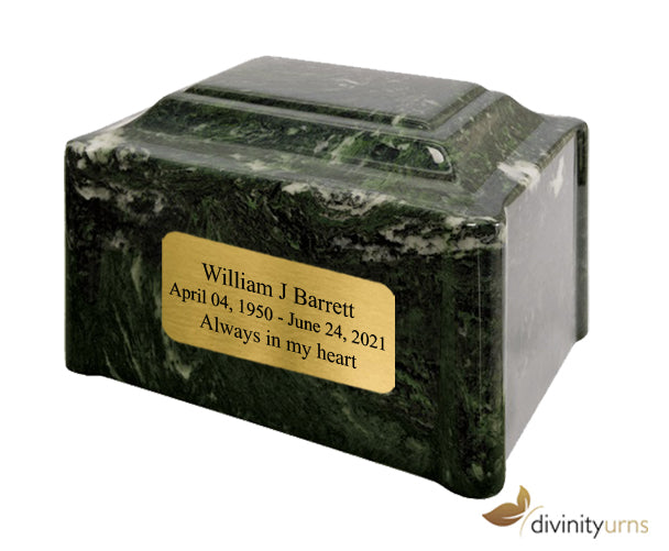 Winter Pines Pillared Cultured Marble Adult Cremation Urn,  Cultured Marble Urn - Divinity Urns