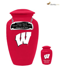 University of Wisconsin Badgers Red Memorial Cremation Urn
