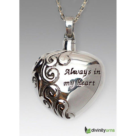 "Always in My Heart" Cremation Jewelry -  product_seo_description -  Jewelry -  Divinity Urns.