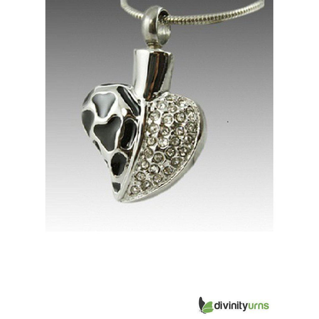 Enamel and Diamond Heart Cremation Pendant -  product_seo_description -  Jewelry -  Divinity Urns.