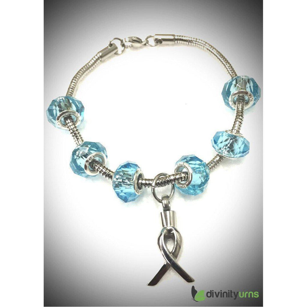 "Azure Blue" Murano bead cremation Bracelet -  product_seo_description -  Jewelry -  Divinity Urns.