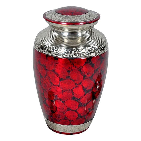 Classic Crimson Cremation Urn in Red -  product_seo_description -  Brass Urn -  Divinity Urns.