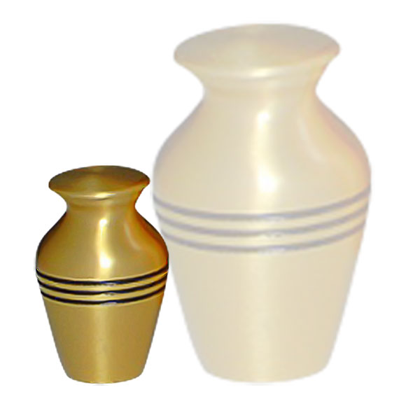 Classic Three-band Cremation Urn -  product_seo_description -  Brass Urn -  Divinity Urns.