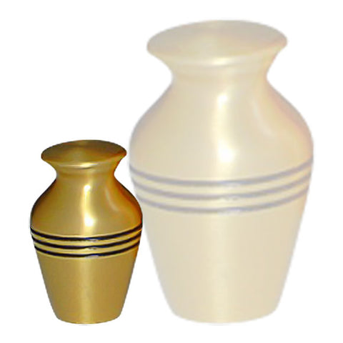 Classic 3-band Cremation Urn -  product_seo_description -  Brass Urn -  Divinity Urns.