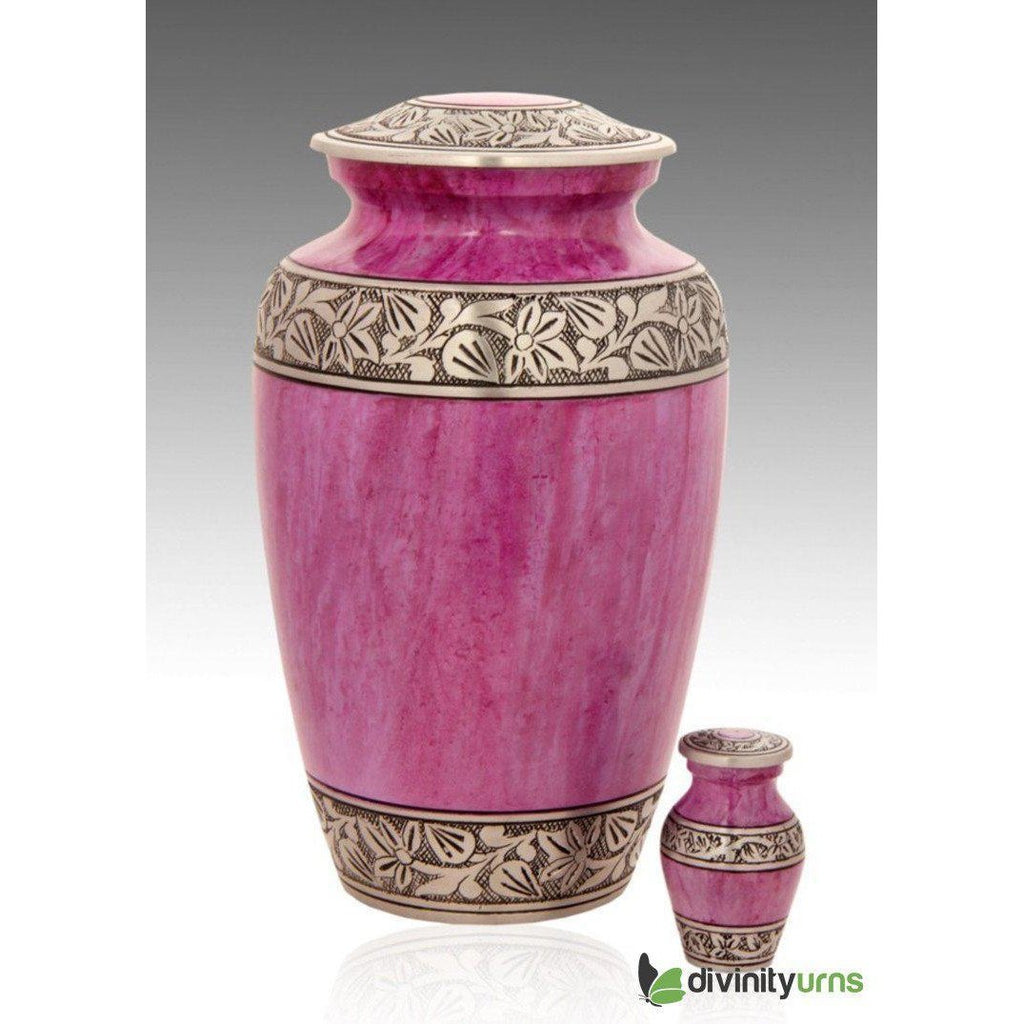 Classic Lotus Pink Alloy Cremation Urn -  product_seo_description -  Alloy Urns -  Divinity Urns.