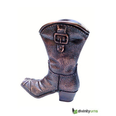 Cowboy Boot Sculpture Cremation Urn -  product_seo_description -  Urn For Human Ashes -  Divinity Urns.