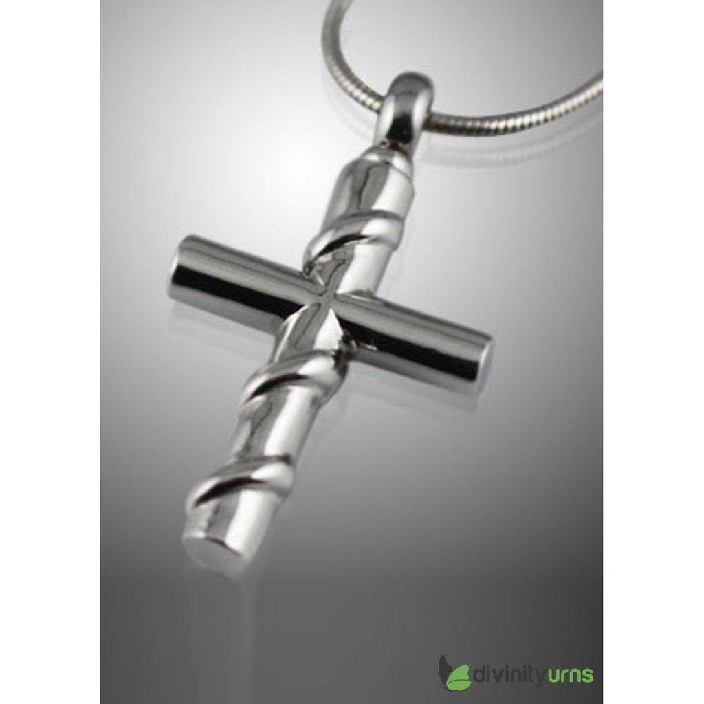 Cross with Silver Wire Wrapped Cremation Keepsake Pendent -  product_seo_description -  Memorial Ceremony Supplies -  Divinity Urns.