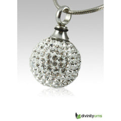Crystal Ball Stainless Steel Keepsake Pendant -  product_seo_description -  Jewelry -  Divinity Urns.