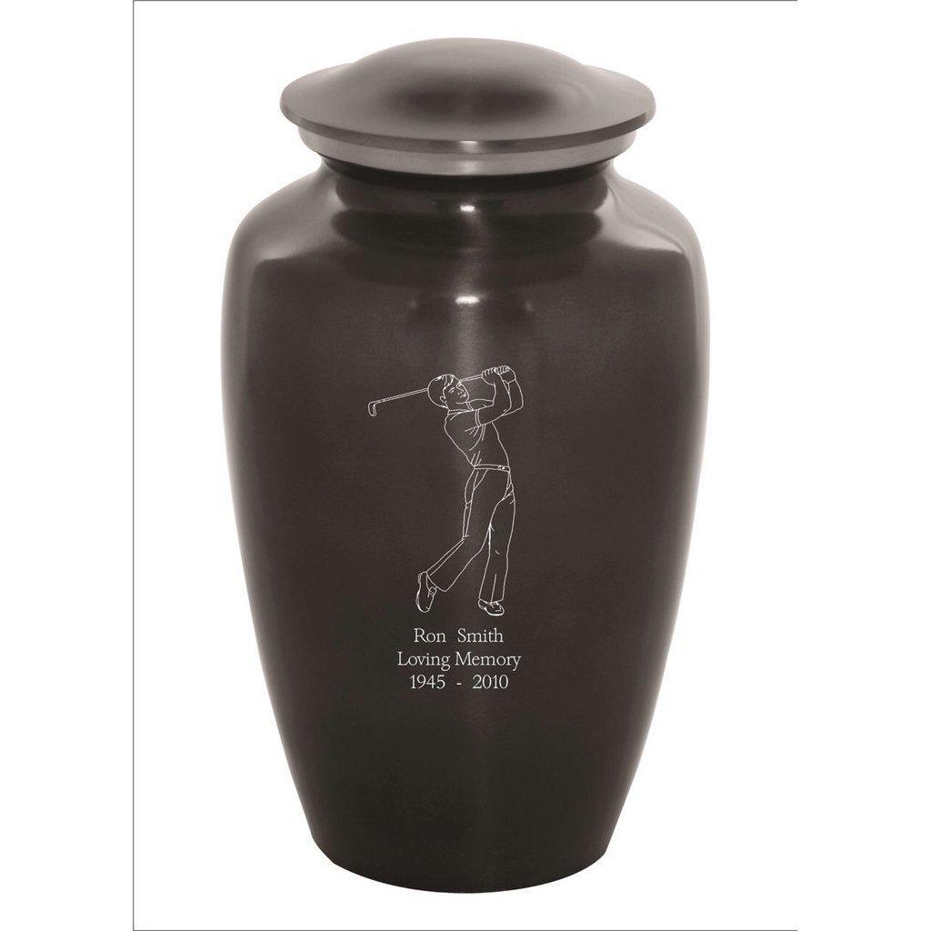 Custom Engraved Golfer Sports Urn -  product_seo_description -  Sports Urn -  Divinity Urns.
