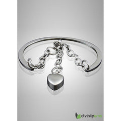 Dangling Heart Stainless Steel Keepsake Cremation Bracelet Jewelry -  product_seo_description -  Memorial Ceremony Supplies -  Divinity Urns.
