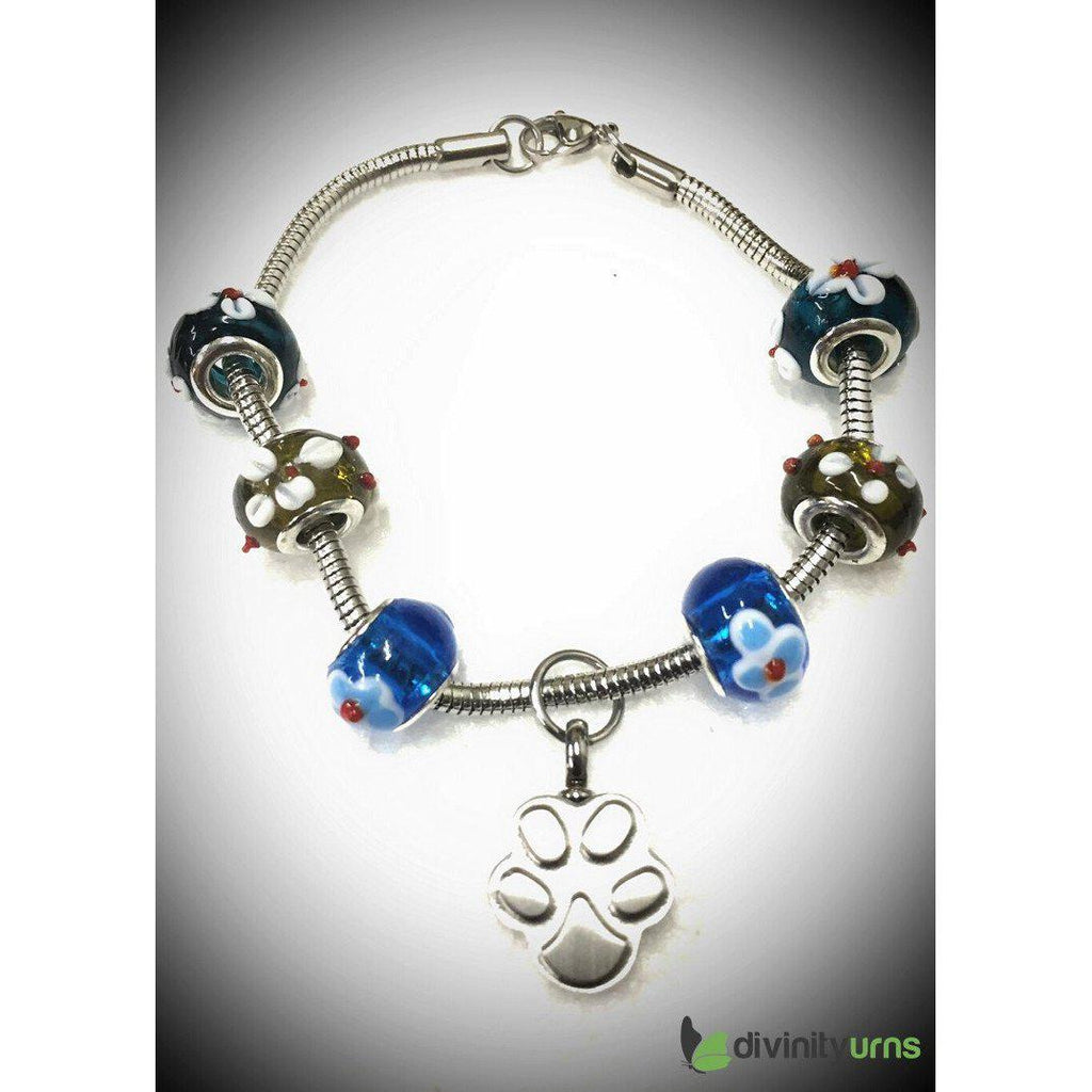 "Lily on the bead" Murano bead cremation Bracelet -  product_seo_description -  Jewelry -  Divinity Urns.