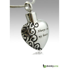My Heart Stainless Steel Keepsake Cremation Pendant -  product_seo_description -  Jewelry -  Divinity Urns.