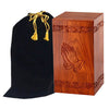Image of Solid Rosewood Cremation Urn with Hand Carved Praying Hand -  product_seo_description -  Adult Urn -  Divinity Urns.