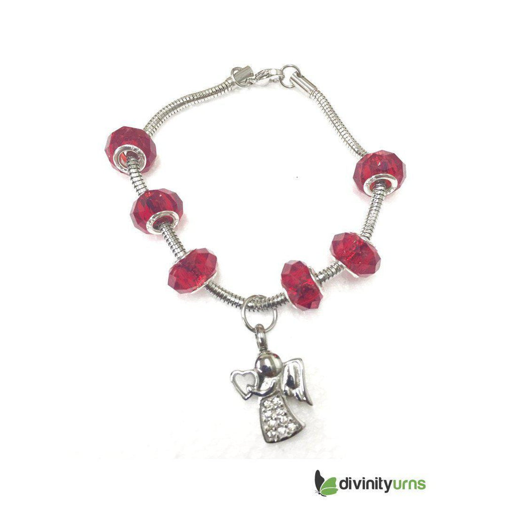 "Ruby Red" Murano Bead Cremation Bracelet -  product_seo_description -  Jewelry -  Divinity Urns.
