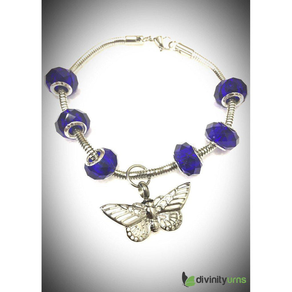 "Sapphire Blue" Murano bead cremation Bracelet -  product_seo_description -  Jewelry -  Divinity Urns.